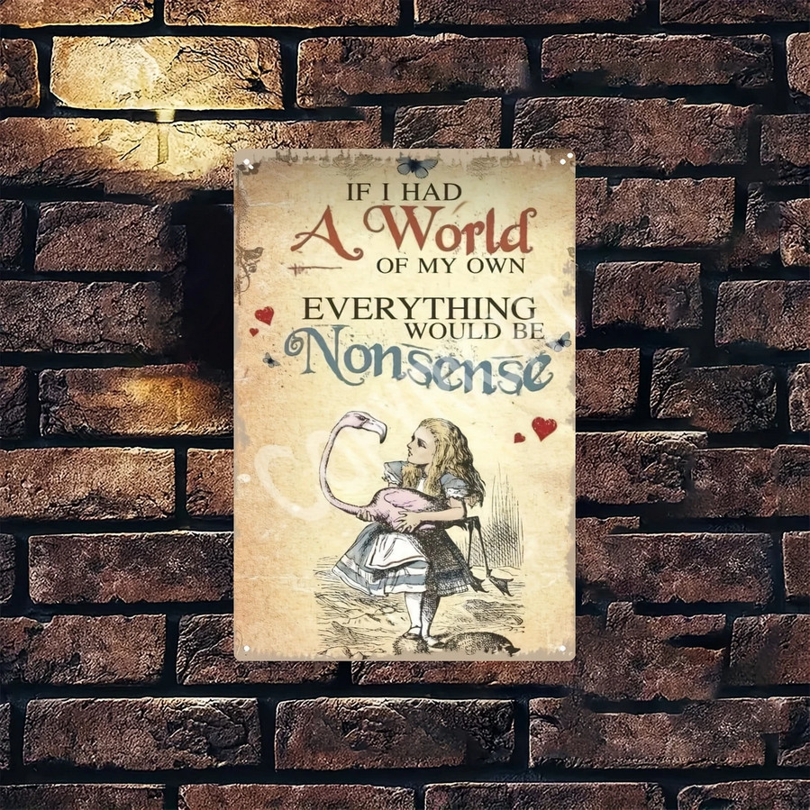 Alice In Wonderland Movie Metal Sign Book Film Decorative Vintage-Look 8x12in
