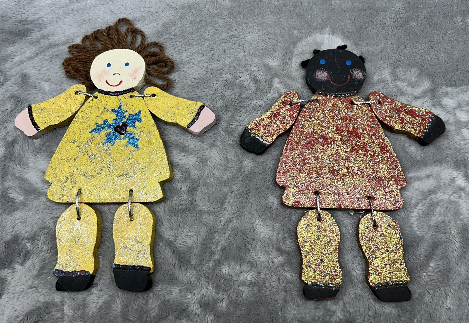 Folk Art Wooden Wall Decor Handmade Hand Painted Collectible Doll