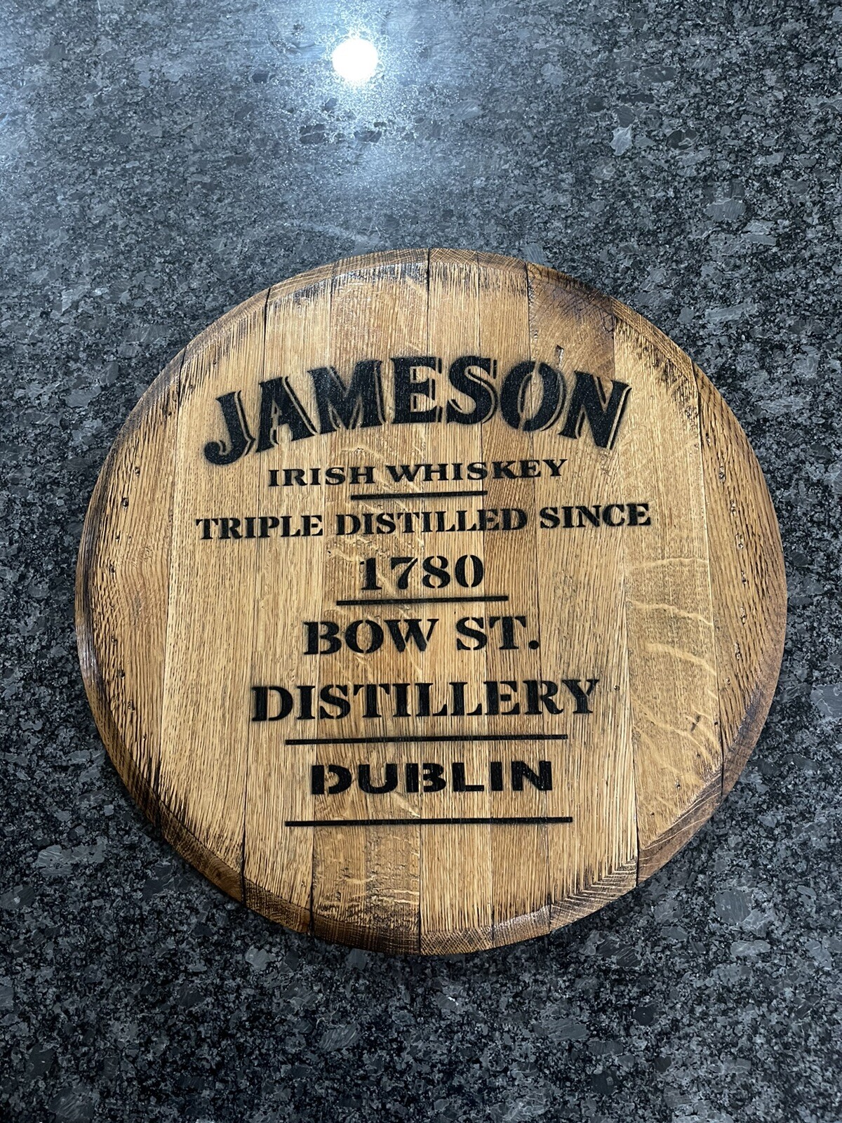 Rustic Bar Decor (Jameson Irish Whiskey) Barrel Head/ Lid wood wall art