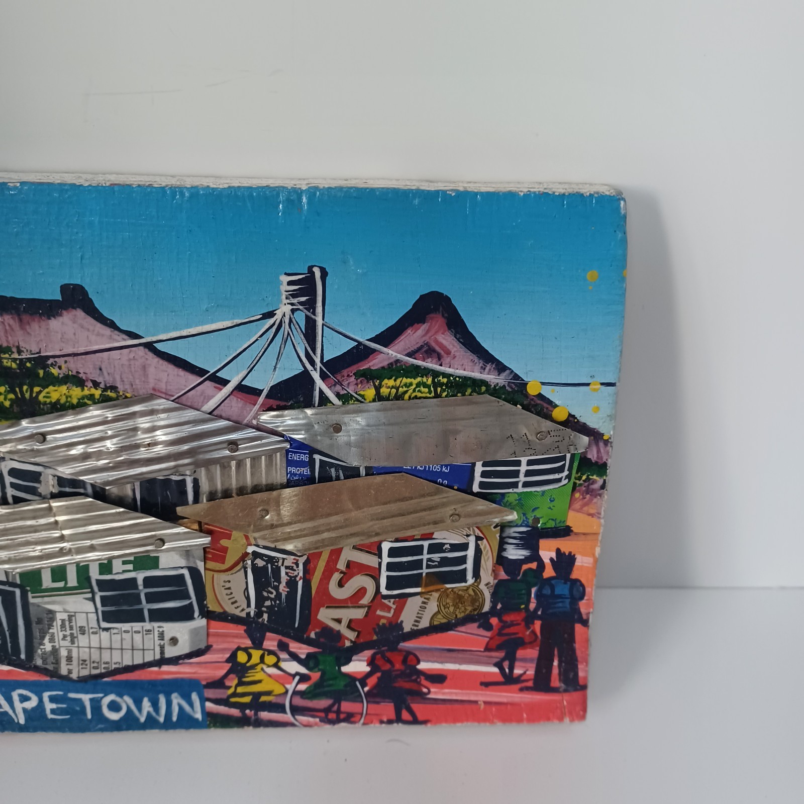 Handmade Township Art CapeTown South Africa Wooden Wall Plaque 3D