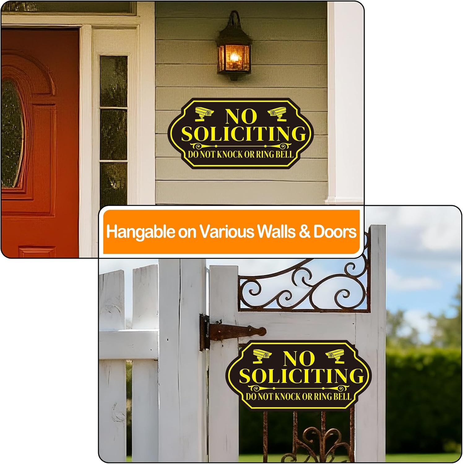 No Soliciting Sign Heavy Duty Aluminum Yard Stake 14×7 with 28″ Post