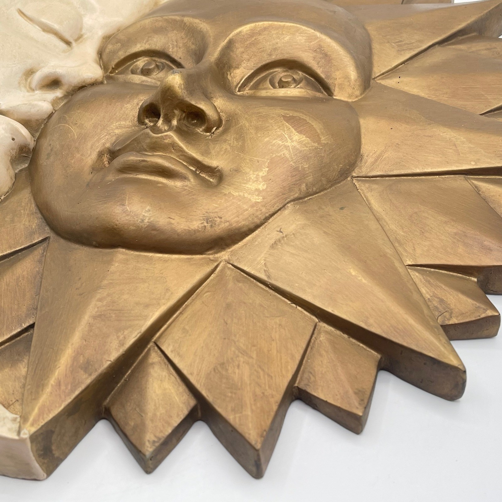 Design Toscano Sun and Moon Celestial Wall Sculpture Gold White Plaque 16 inch