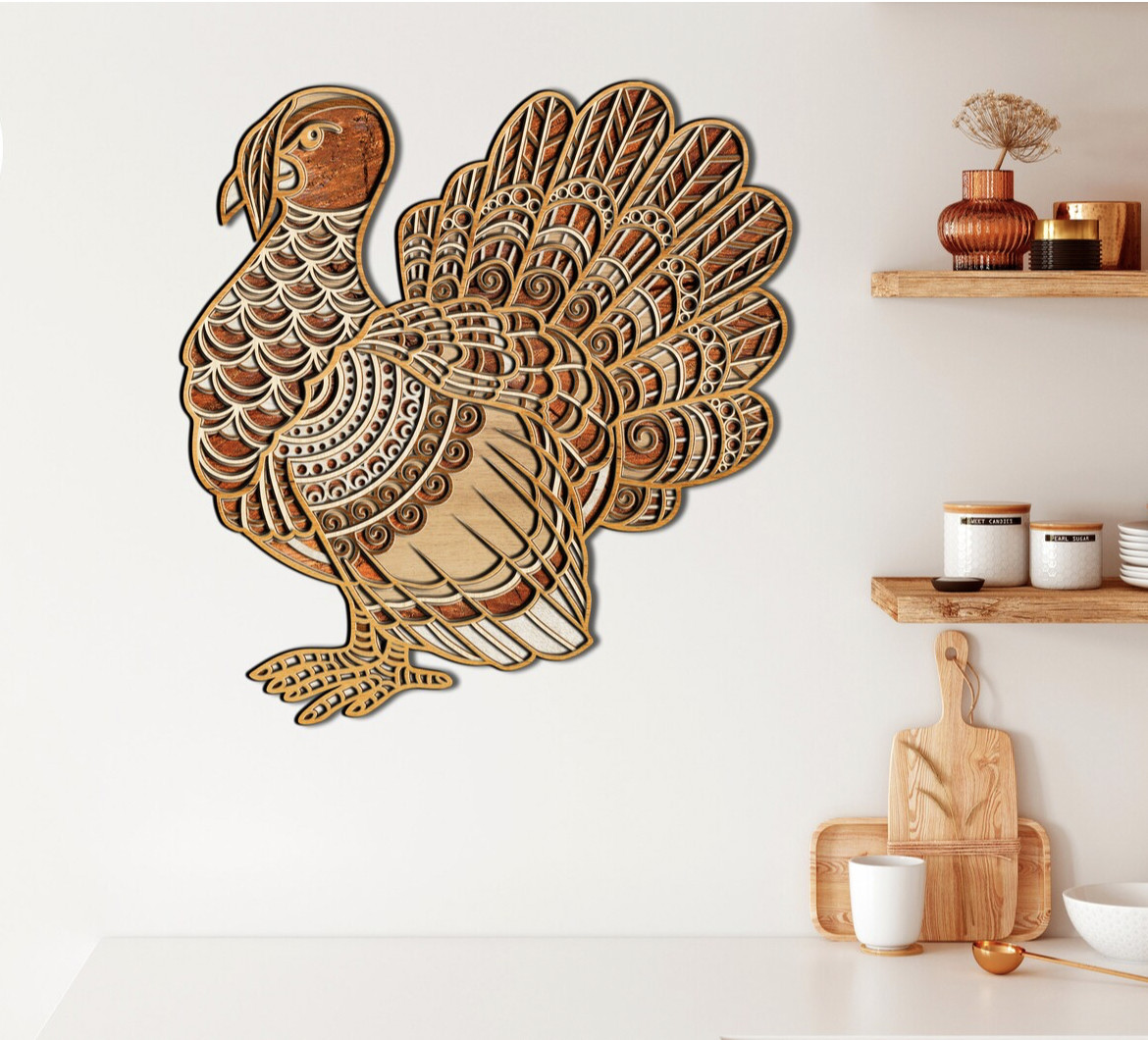 Turkey 6 Layer Autumn deco Mandala Wooden Art Decor Every Room Great present 🎁