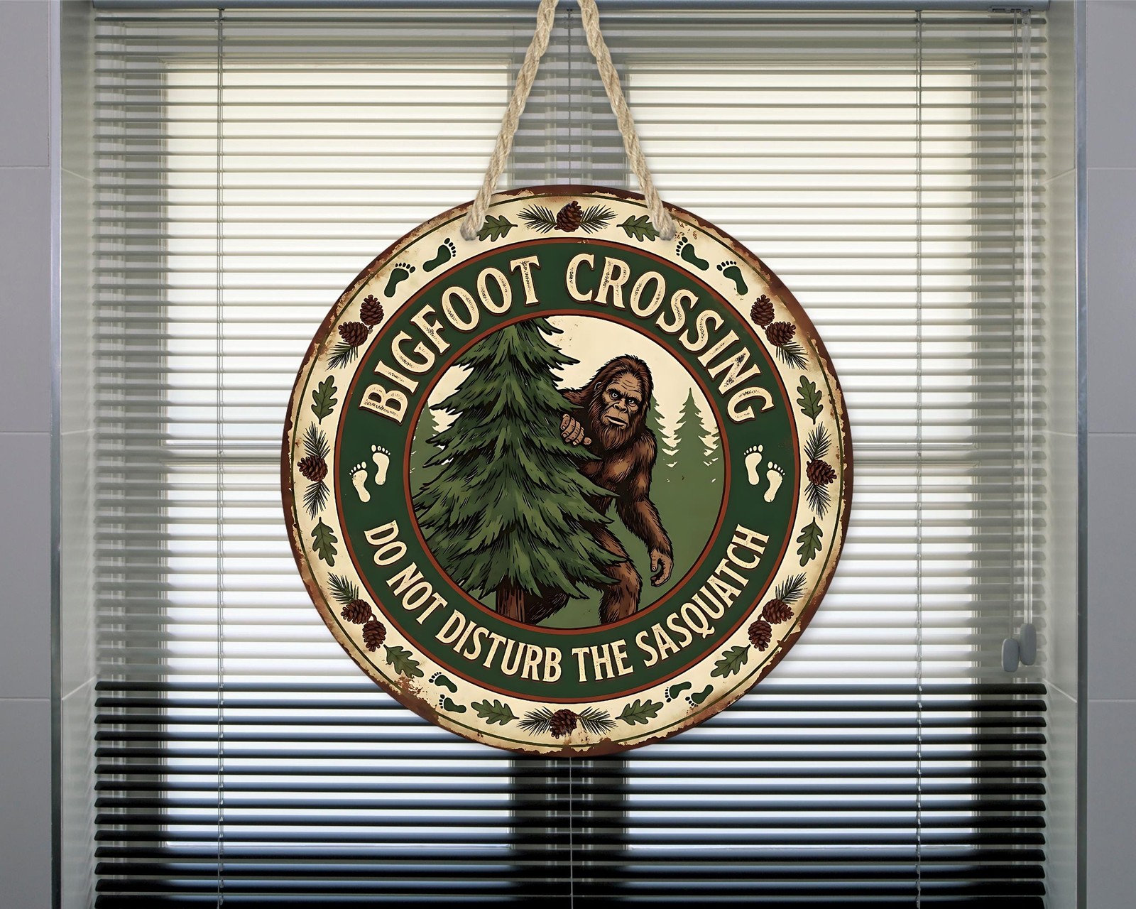 Bigfoot Crossing Sign Aluminum Door Decor Waterproof Outdoor Rustic