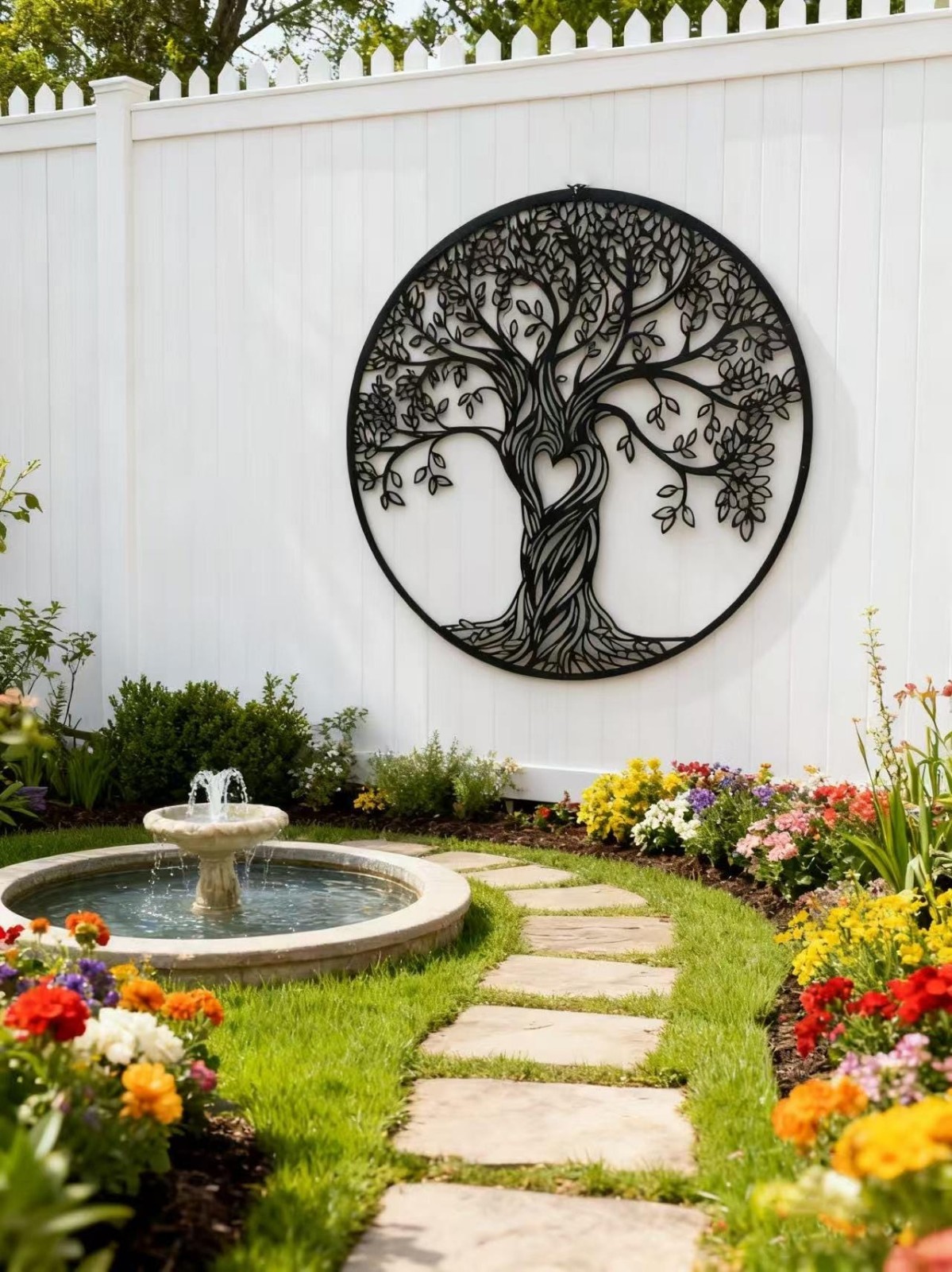 Tree Of Life Metal Wall Hanging Mural, Large Metal Tree of Life Design Wall Art