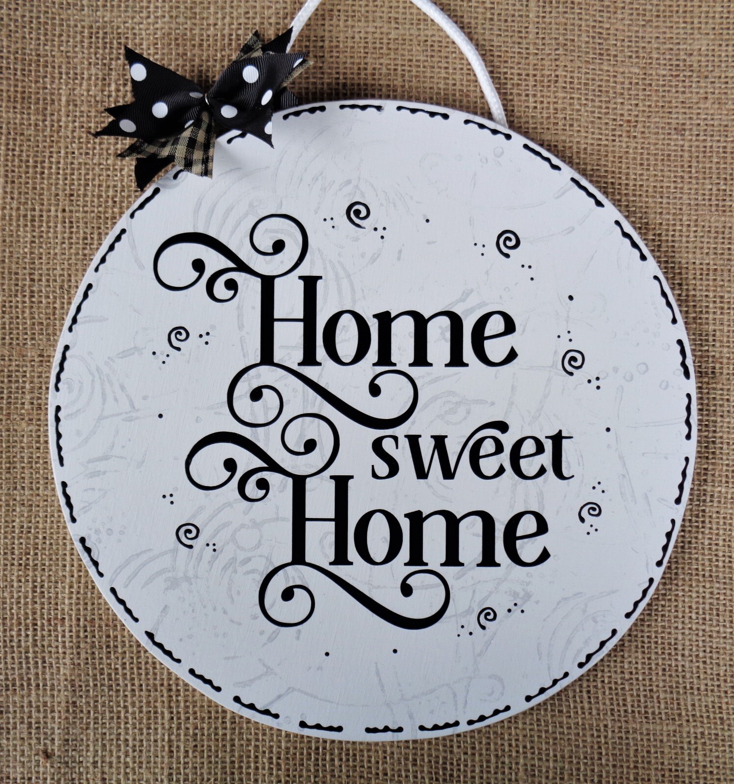 HOME SWEET HOME Circle SIGN Wall Door Plaque OR Wreath Attachment