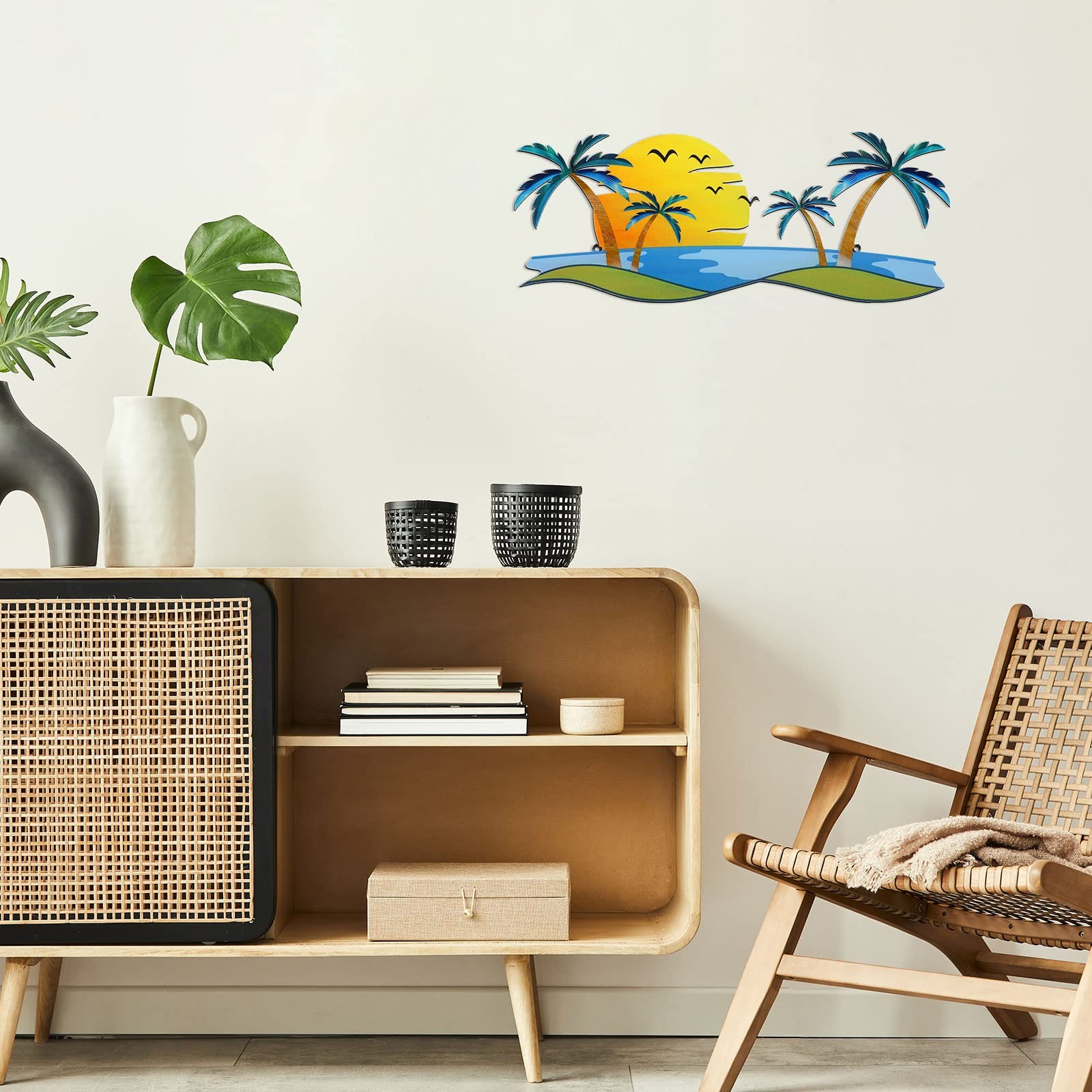 Coastal Metal Wall Art Palm Tree Metal Wall Art Outdoor Beach Bathroom Decor …