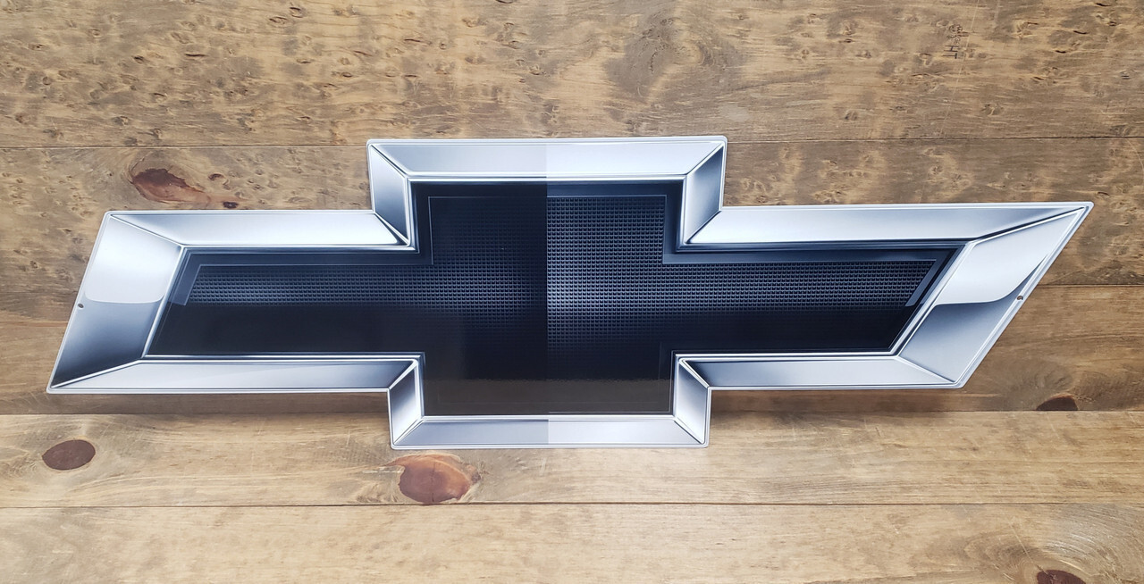 Chevy Bowtie Black Edition Emblem Steel Sign