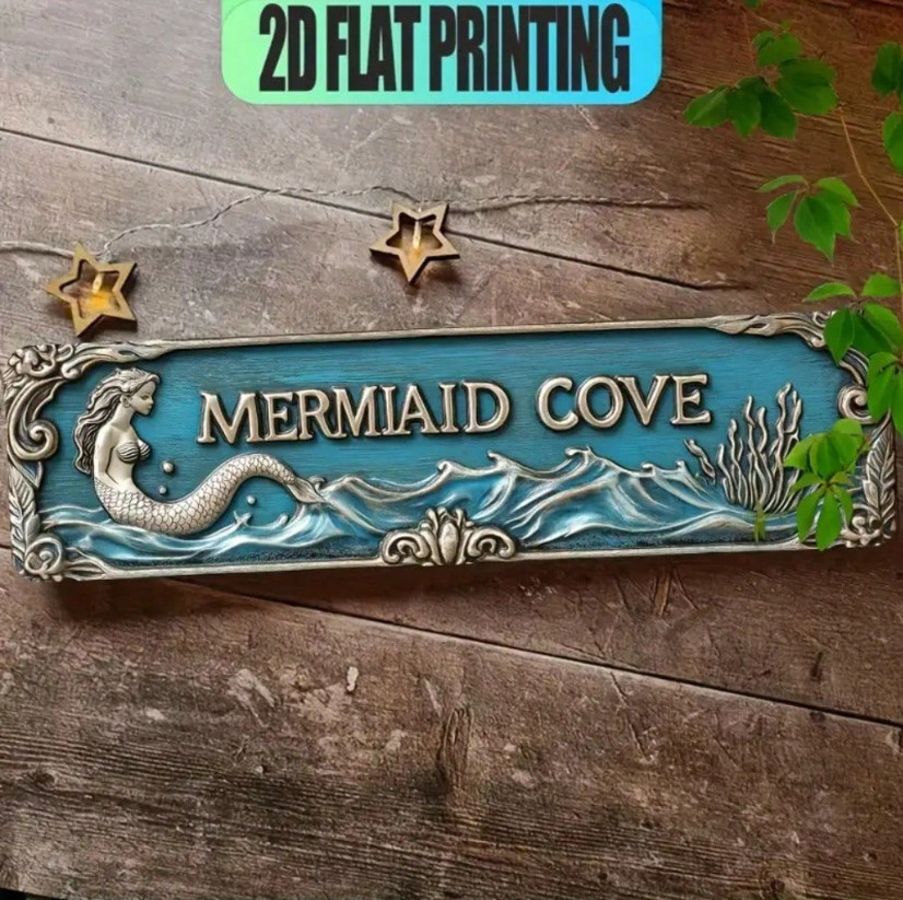 Mermaid Cove Metal Wall Art Coastal Beach House Decor Nautical Sign