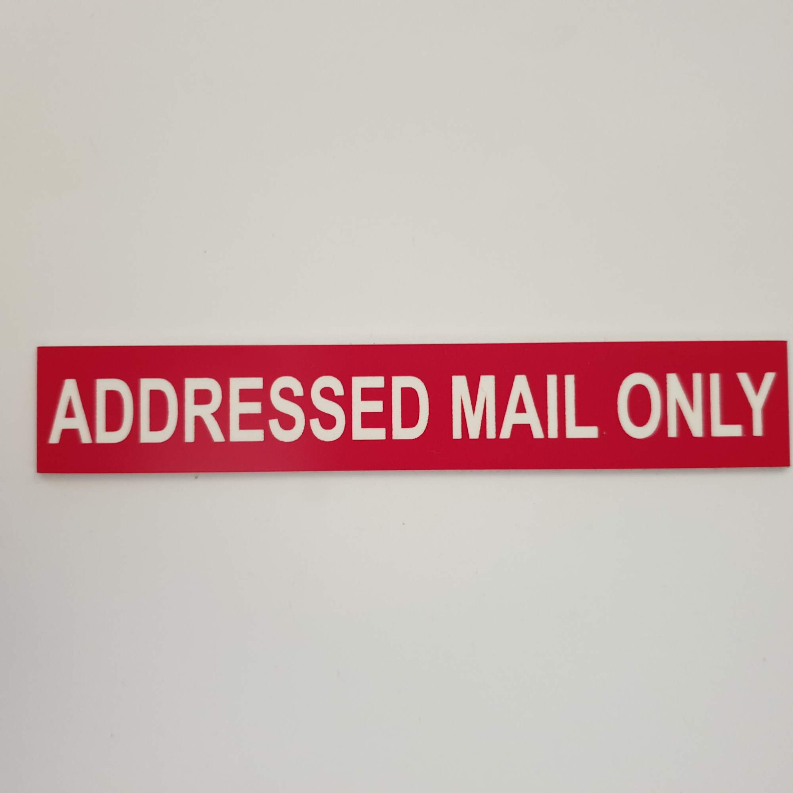 Addressed Mail Only Sign for Mailbox Letter Box 30 Colours 7 Small Medium Sizes