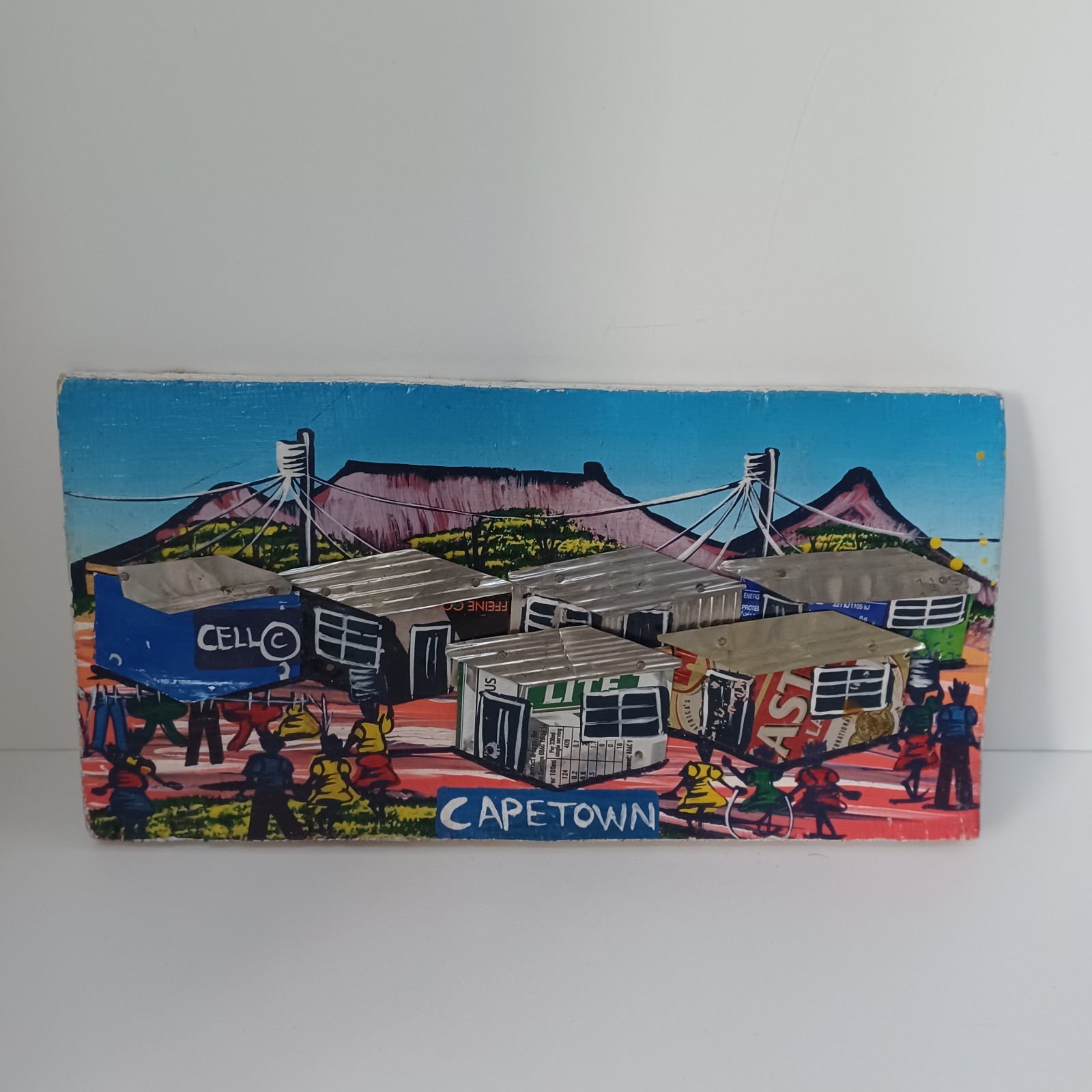 Handmade Township Art CapeTown South Africa Wooden Wall Plaque 3D