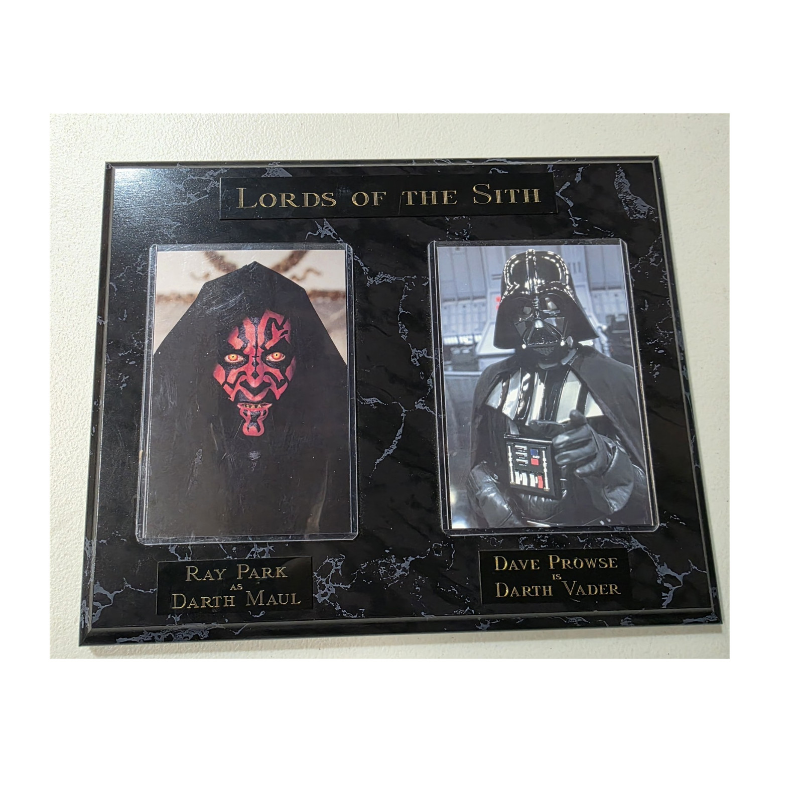 TIGE’S Star Wars Wall Plaque Darth Vader & Darth Maul Black Glossy Wood Marble