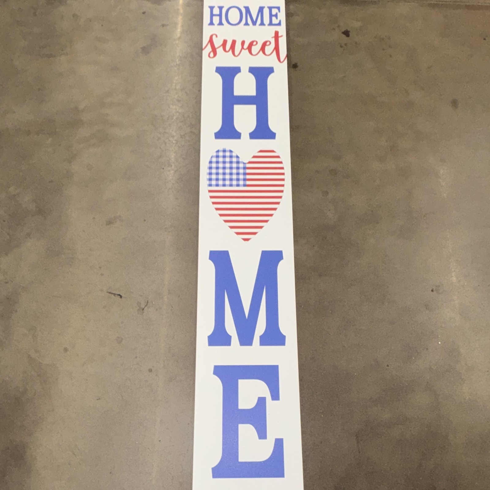 Patriotic USA Stars & Stripes Vertical Wooden Porch Sign Painted Farmhouse