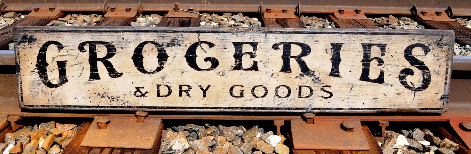 Groceries & Dry Goods Wood Sign – Rustic Hand Made Vintage Wood Sign