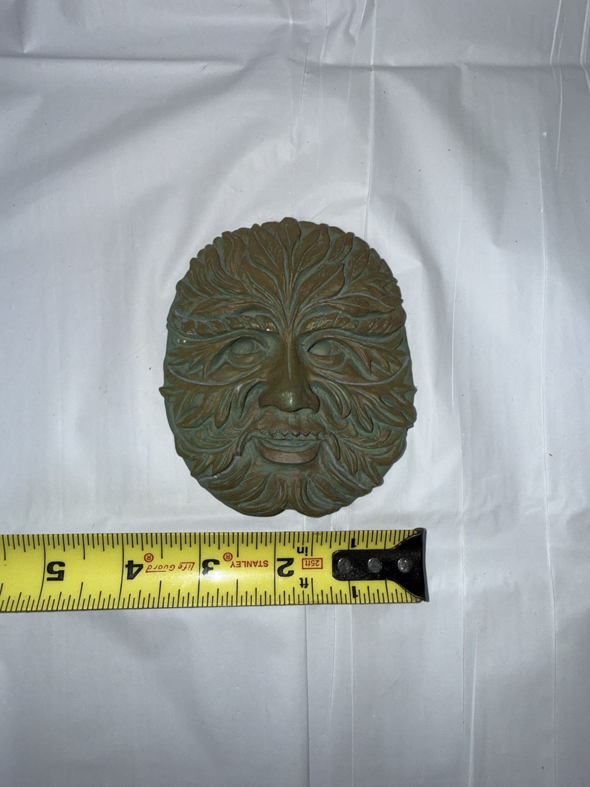 Vintage Green Man Wall Plaque Hanging 3.5″ x 4.5″