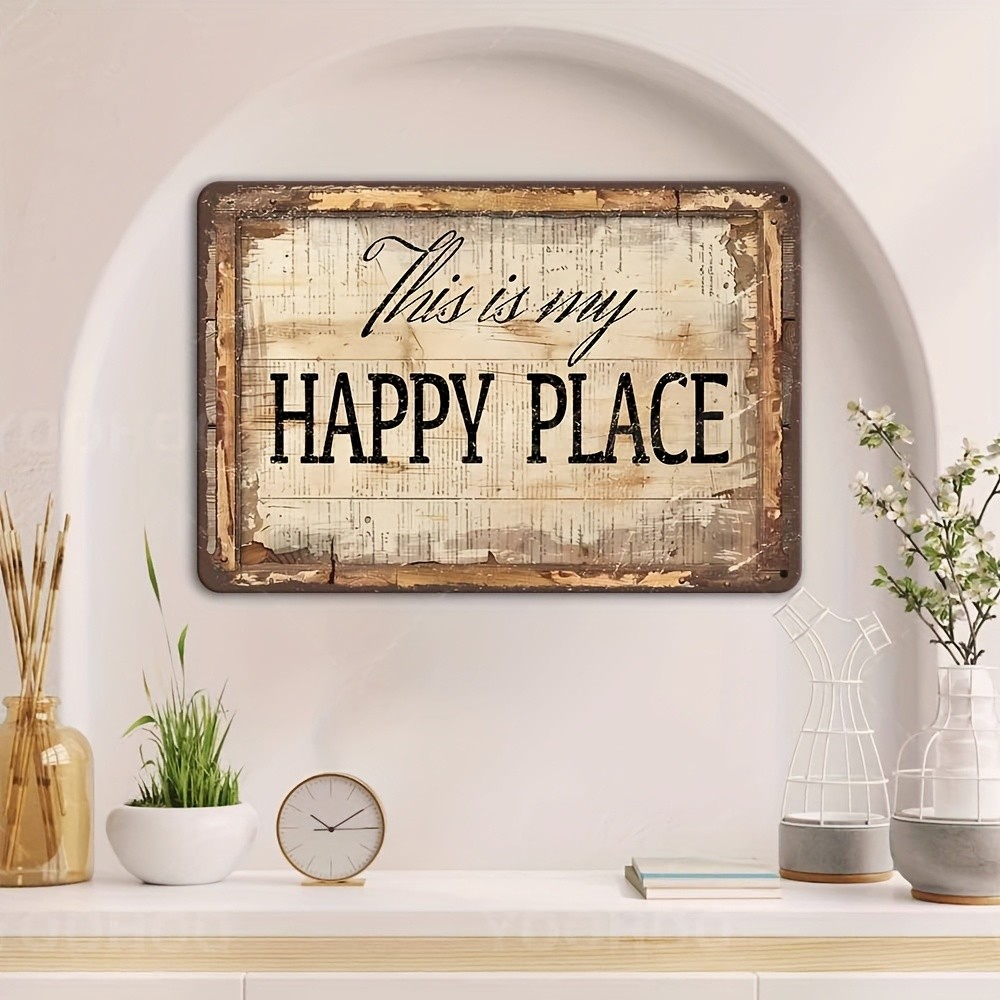 Country Style “This Is My Happy Place” Wall Sign – Inspirational Home Decor