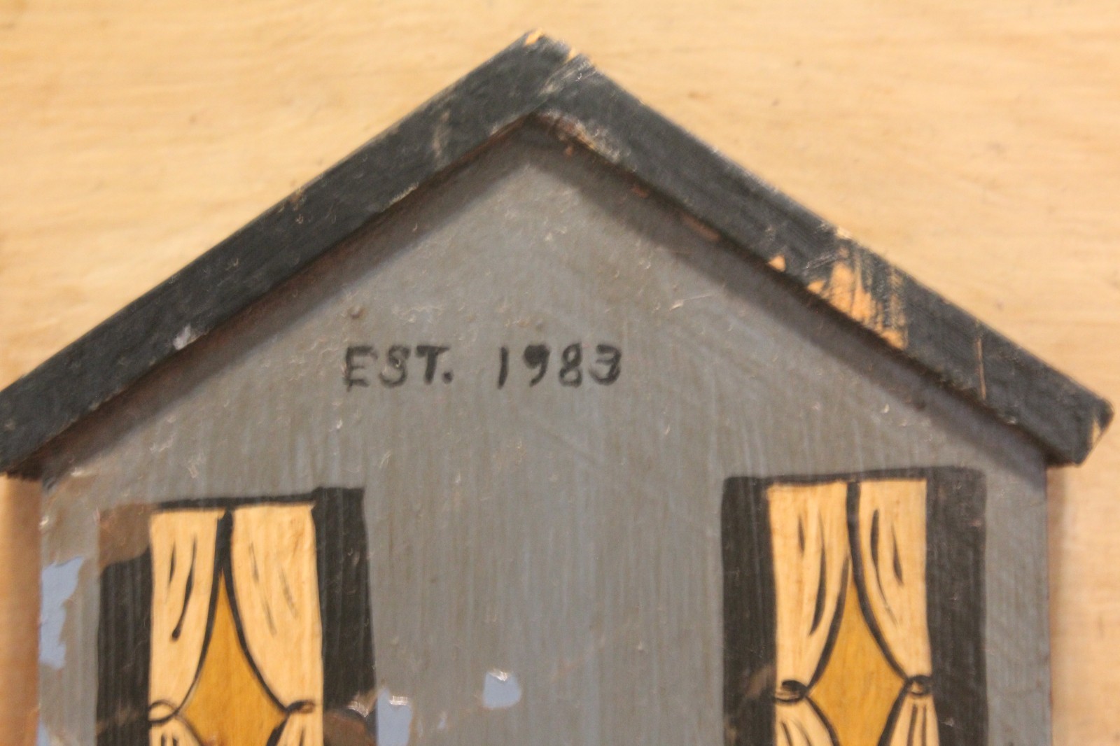 Vintage WELCOME FRIENDS Handcrafted Wood Arched Hand Painted House Sign Plaque