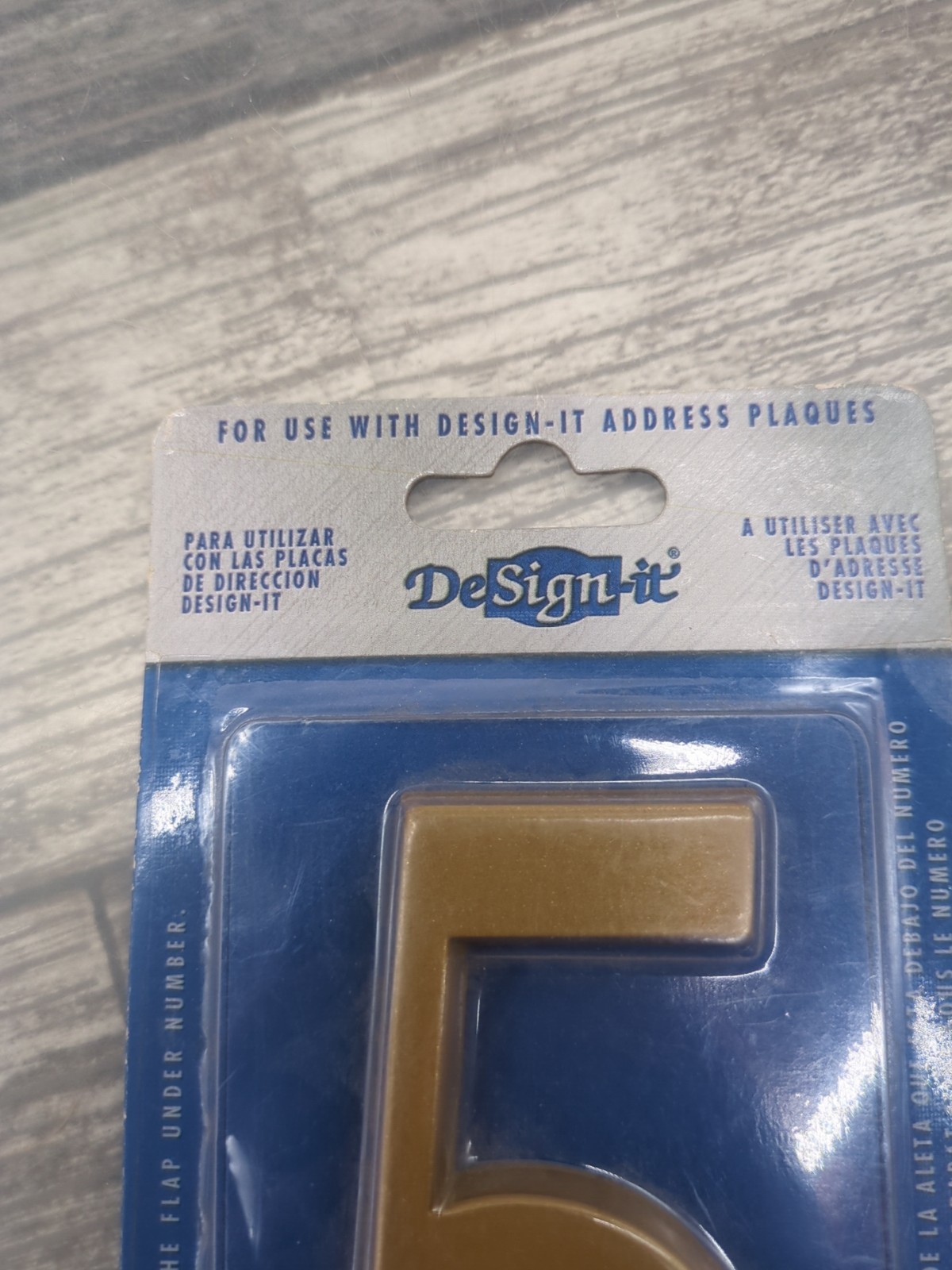 HOUSE NUMBER 4.75″ Satin Brass NUMBER #5 For Use with DESIGN IT ADDRESS PLAQUES