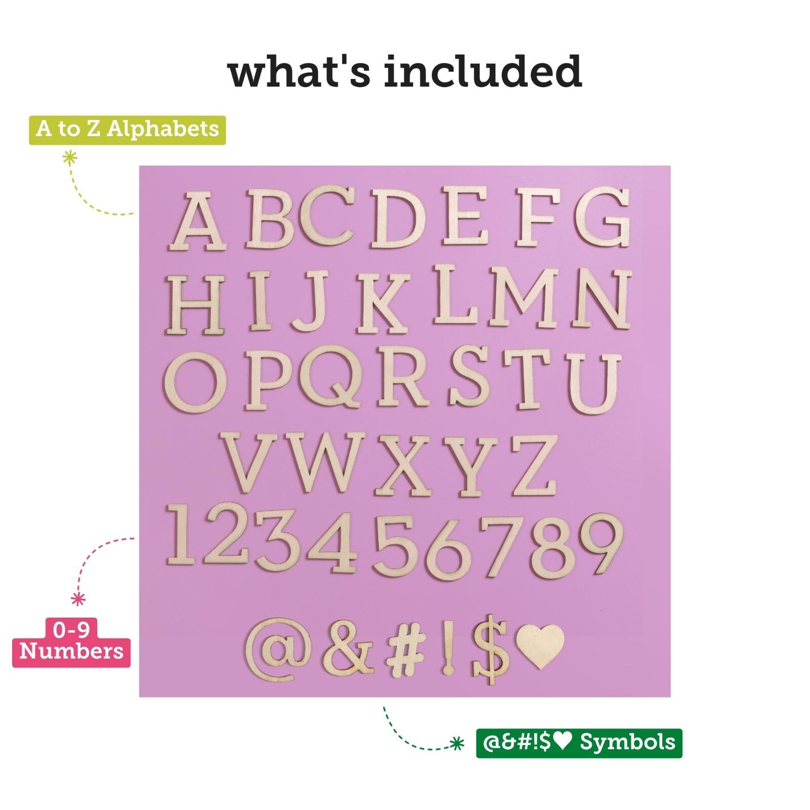 Wooden A-Z Alphabet Letters, Numbers & Symbols for Crafts (2 inch – 172pcs)