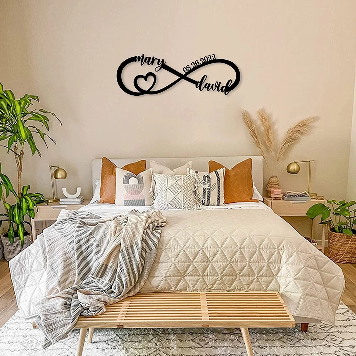 Custom Infinity Metal Sign, Heart Sign Metal Wall Decor, Wedding, Anniversary