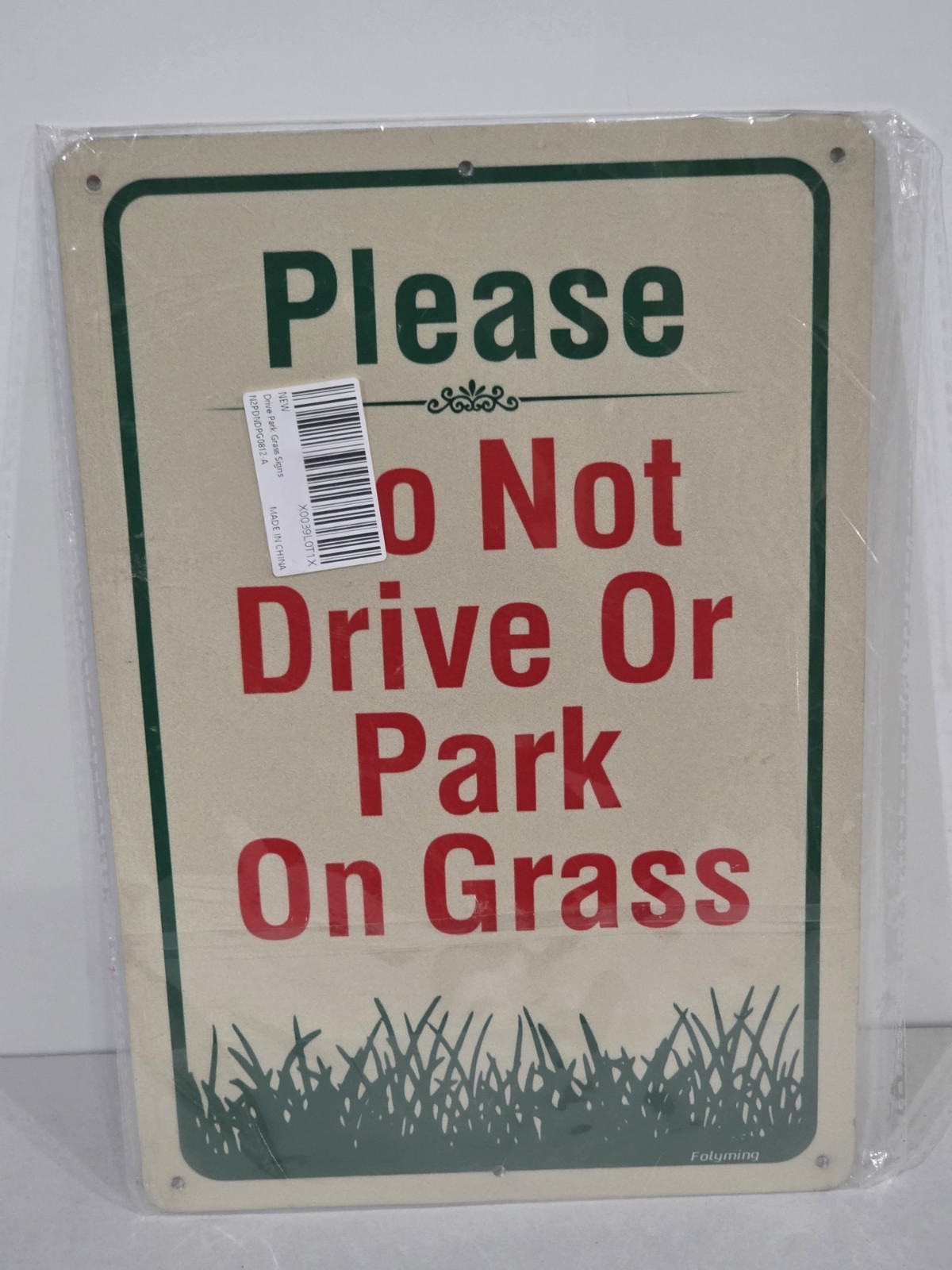 2 Pack Please Do Not Drive Or Park On Grass Aluminum Signs 12 x 8 Inches
