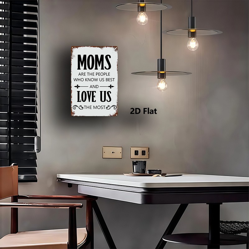 Vintage Iron Art Sign “Moms Know Us Best” 8X12 Inches