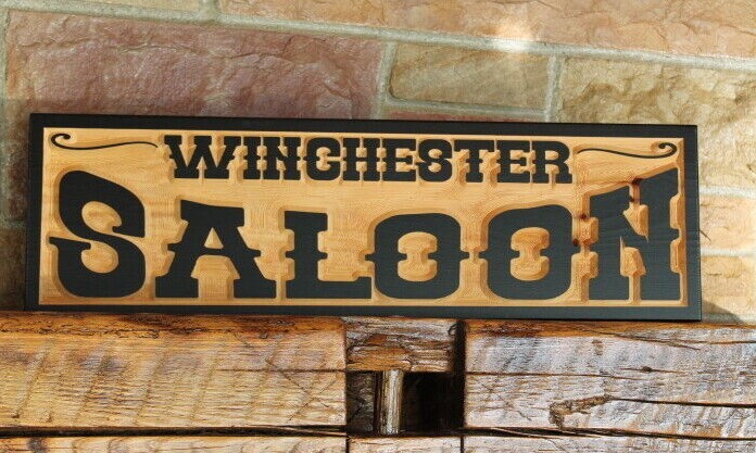 Custom Western Signs/ Carved Wooden Engraved Wood Saloon Wild West Style Signs