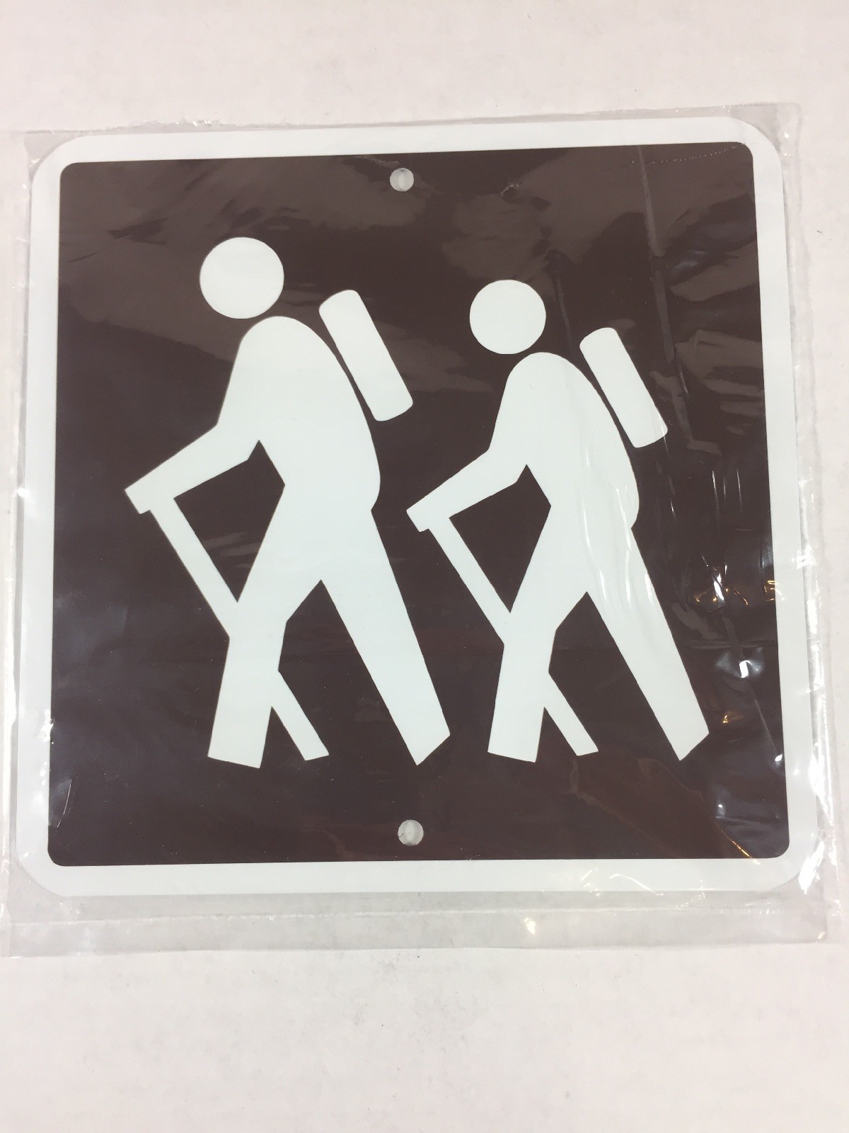 Lot of 4 Metal Tent Camping, Hiking, Picnic & Campfire Park Signs 6″x6″ (New)