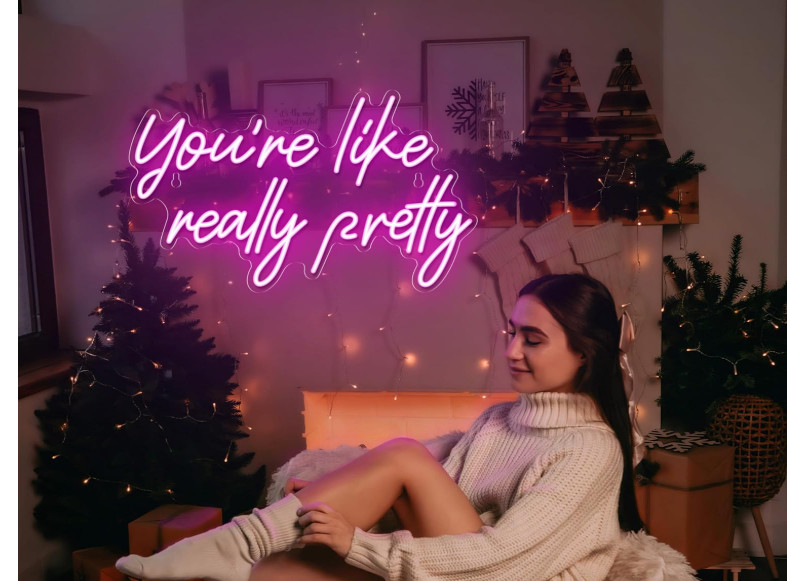 You’re Like Really Pretty Pink Neon Sign Wall Decor Girls Bedroom Party Gift