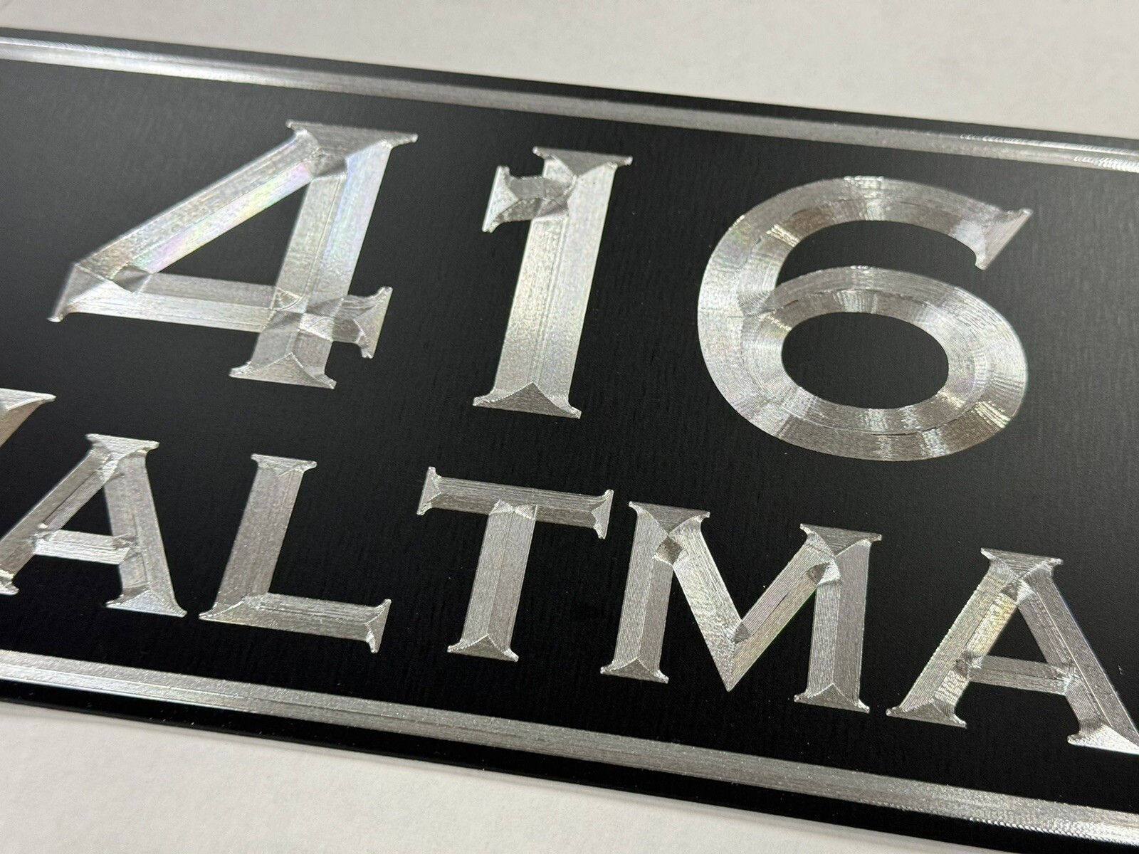 Engraved Custom Reflective House Number Street Address Metal Mailbox 12×5 Sign