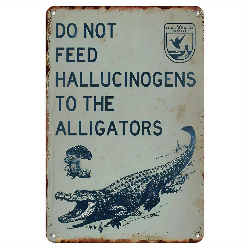 Alligator Warning Sign Aluminum Sign 12×8 Inches Funny Outdoor Metal