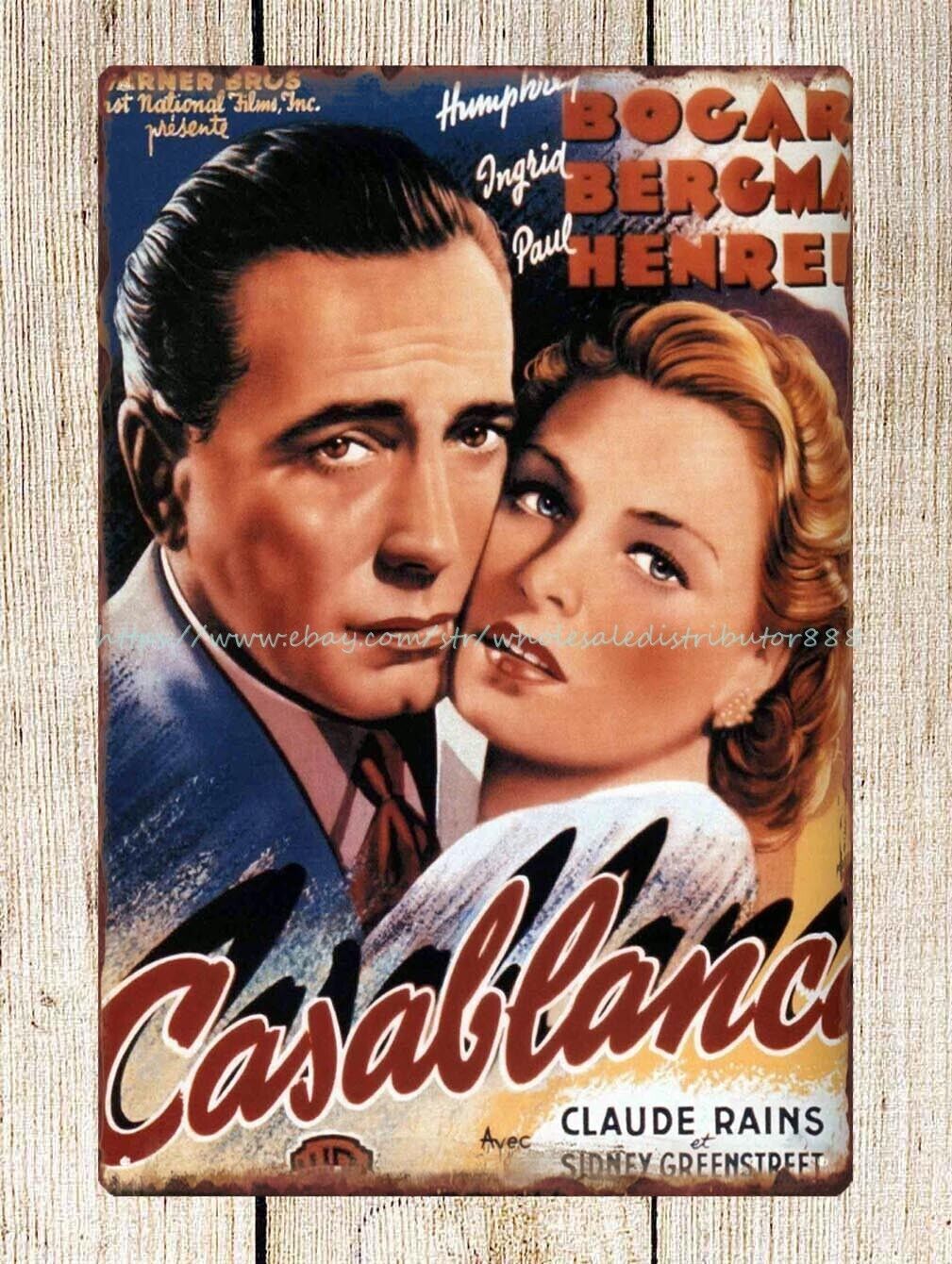 Casablanca 1942 American romantic drama film metal tin sign plaque sign