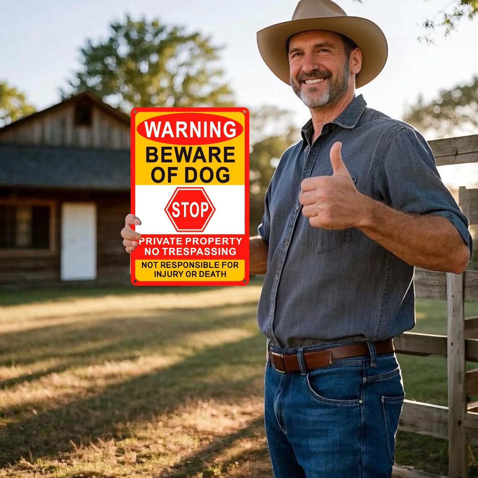 3 Pack Beware Of Dog Sign,8×12 Inches, Reflective Film, Anti-Rust Aluminum