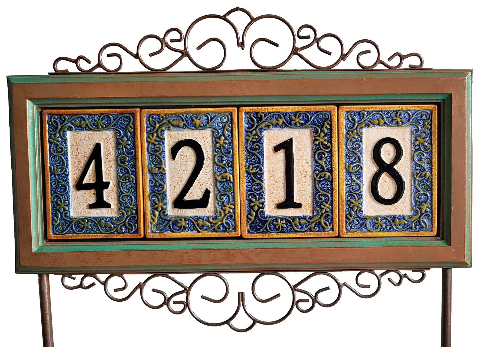 Grasslands Road Decorative Address House Numbers Tiles Magnetic Ceramic Plaques