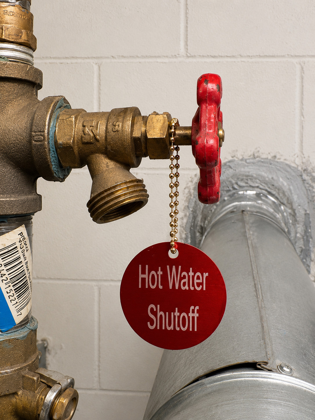 Plumbing Valve Tags Round Anodized Aluminum Laser engraved Utility Room Markers