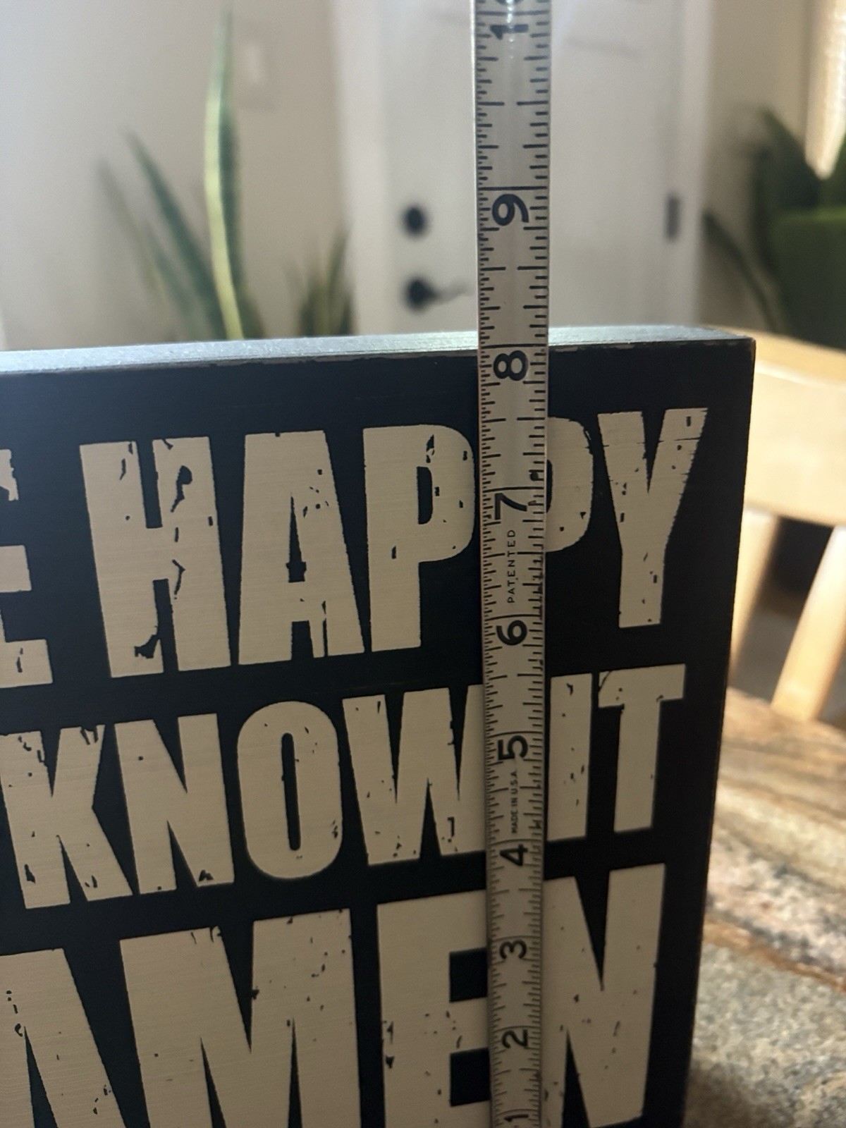 Black & White Wood Tabletop Sign “If You’re Happy And You Know It Say Amen”