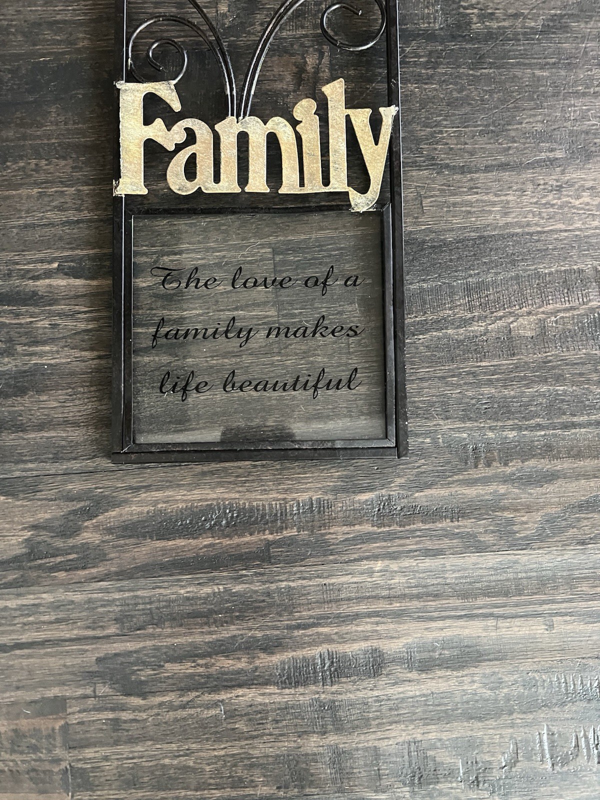 2pc Metal Wall Hanging Signs Friends & Family Vertical Rectangular 23×6 Black