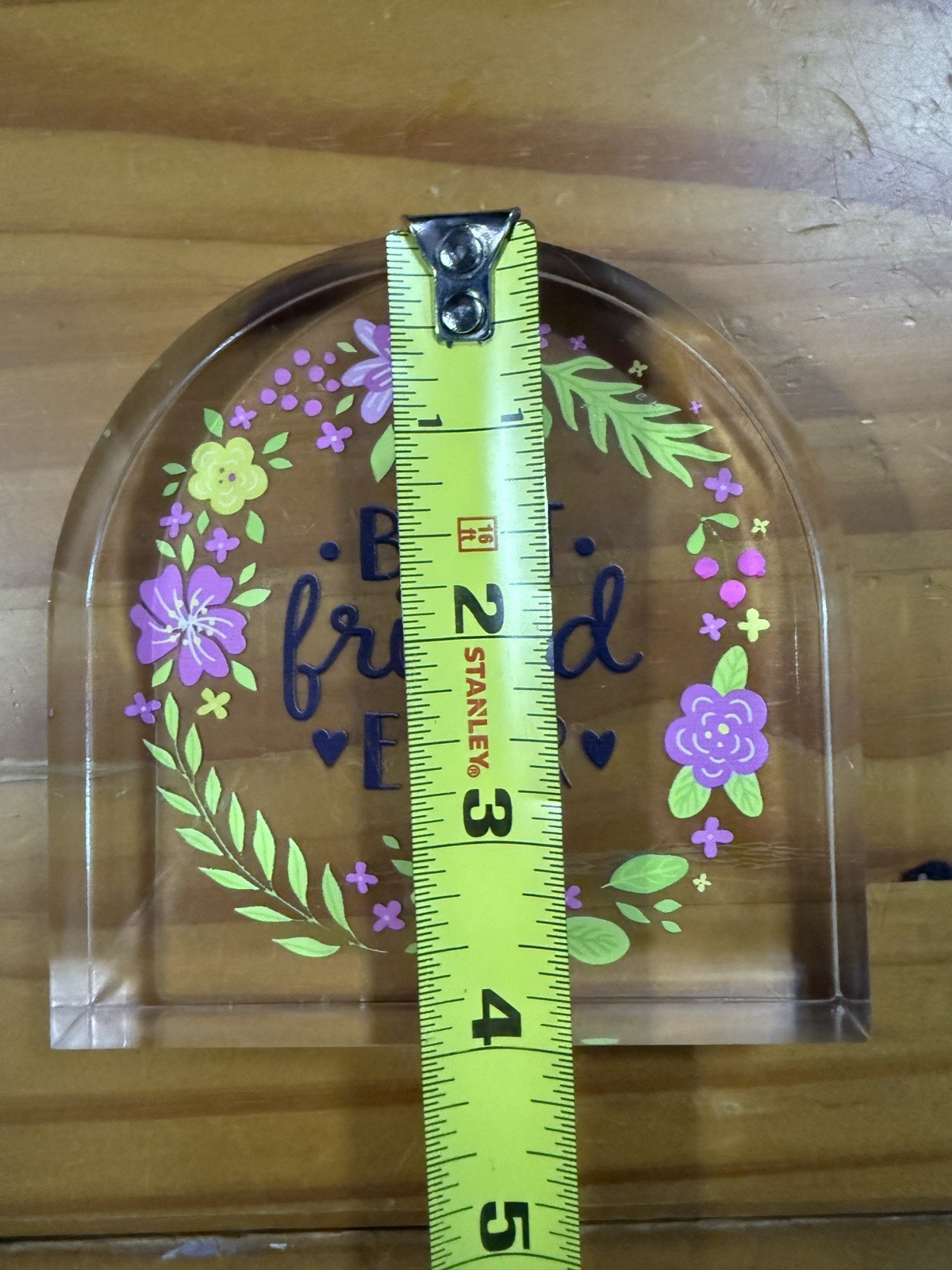 Inspirational Floral Acrylic Plaque Best Friends Glossy Decor Gift 4×4”