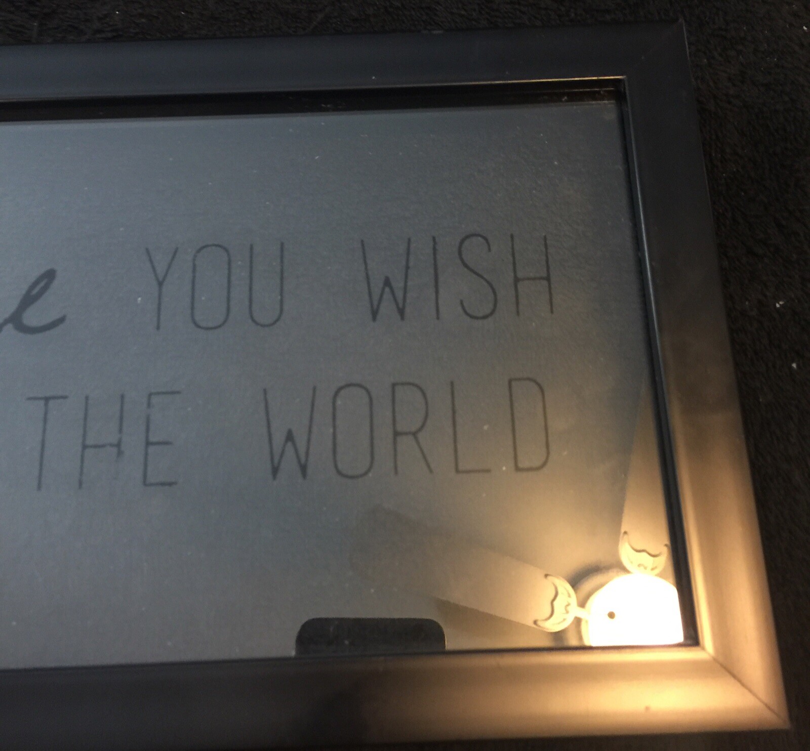 Vintage Black & White Wood Frame Sign Be The Change