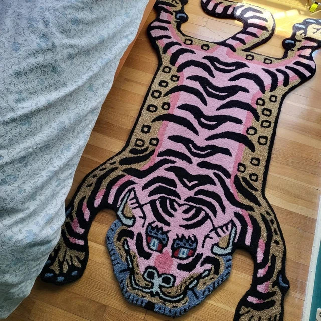 Tibetan Tiger Rugs 2×3 Feet Handmade 100% Woolen Hand Tufted For Home Decoration