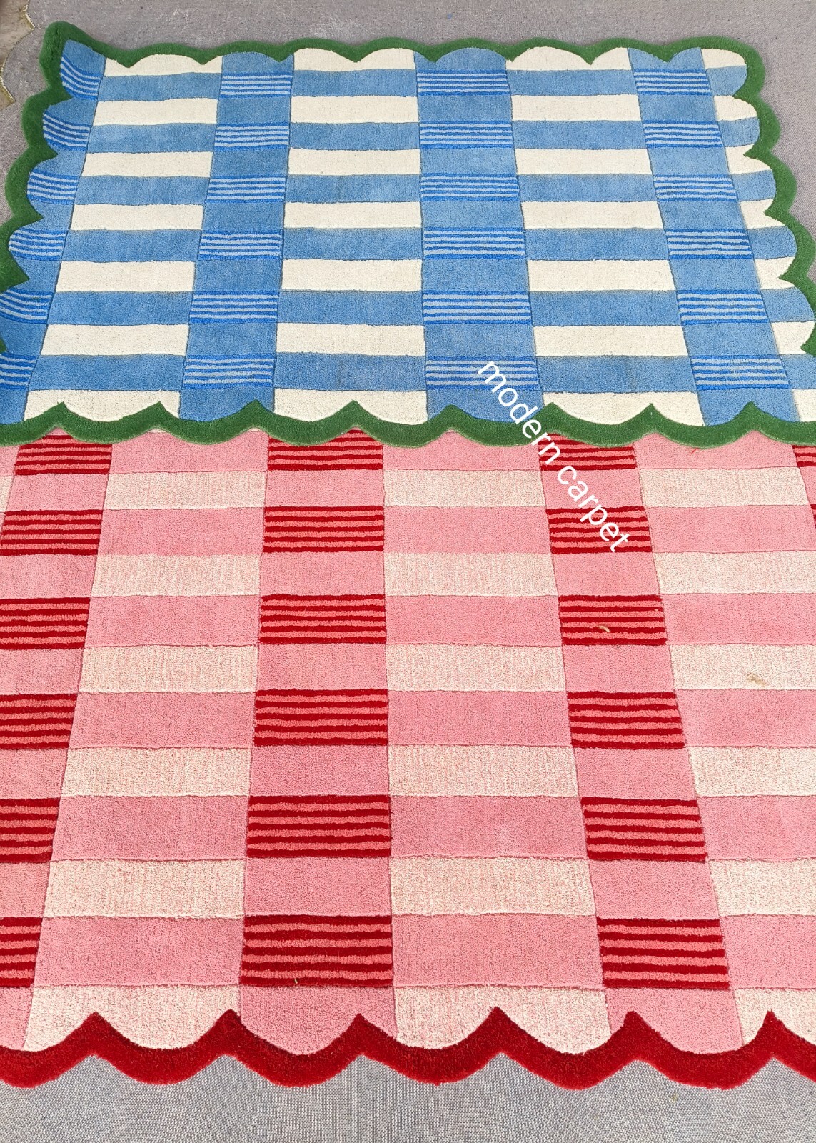 Anthropologie Matilda Goad & Co Light Red Handmade Tufted Woolen Area Rug 8x10ft