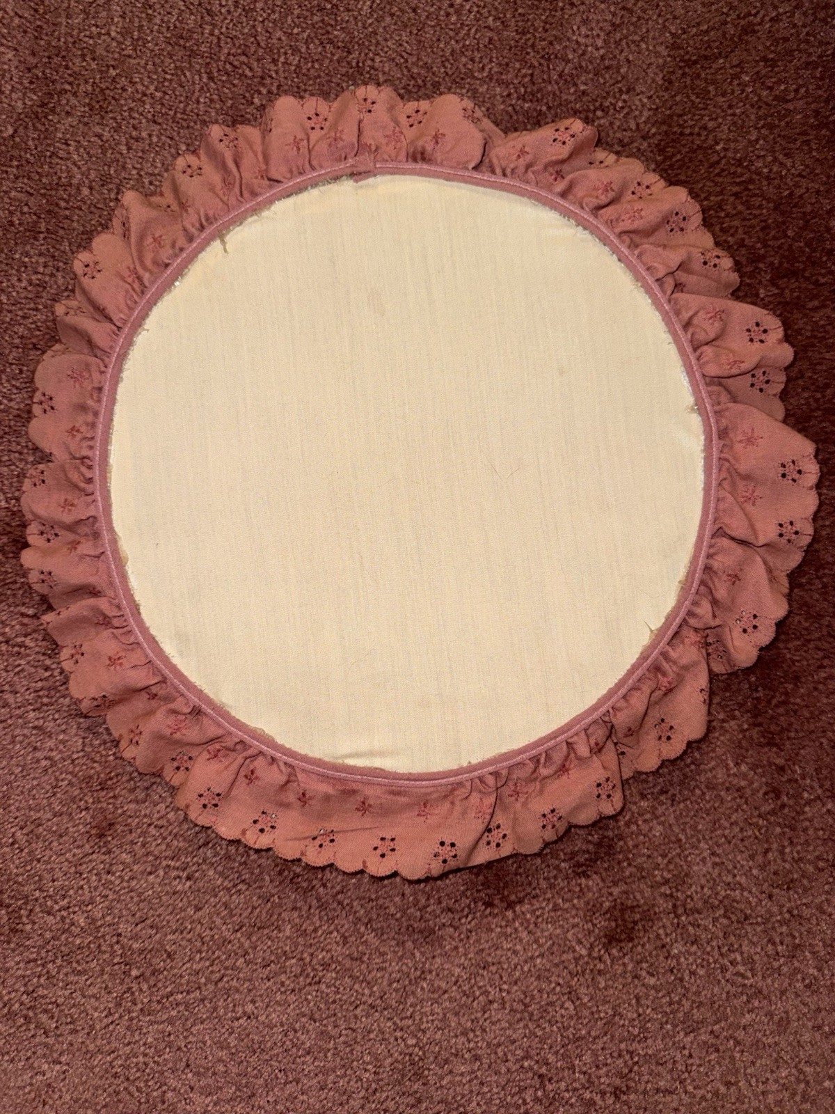 Vintage Welcome Sign Pink Lace Ruffled Trim Bow 10.5″ Size Filled W Potpourri