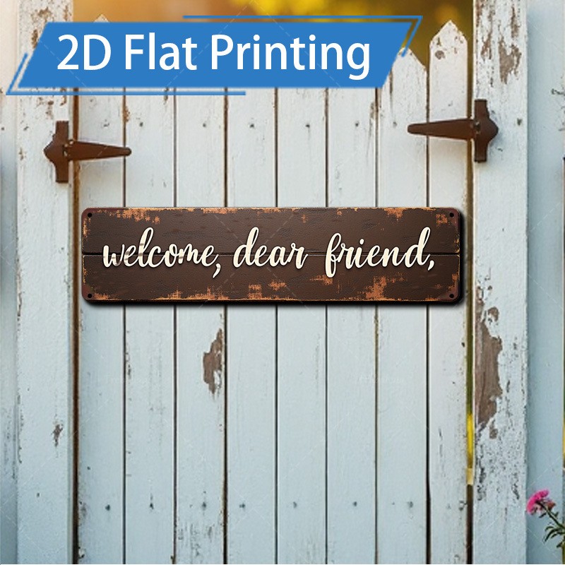 Metal Sign 10.16×40.64cm Rustic Welcome Garden Decor