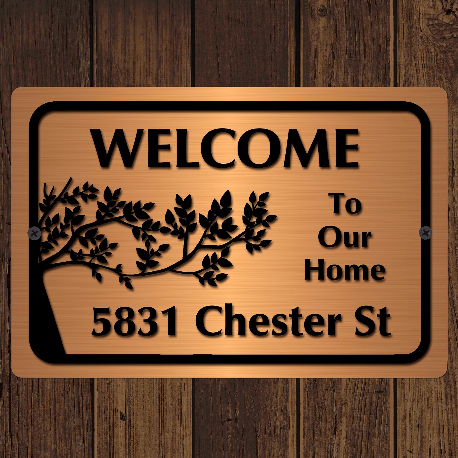Custom Home Address Plaque Aluminum Metal 12″ x 8″ House Number Sign