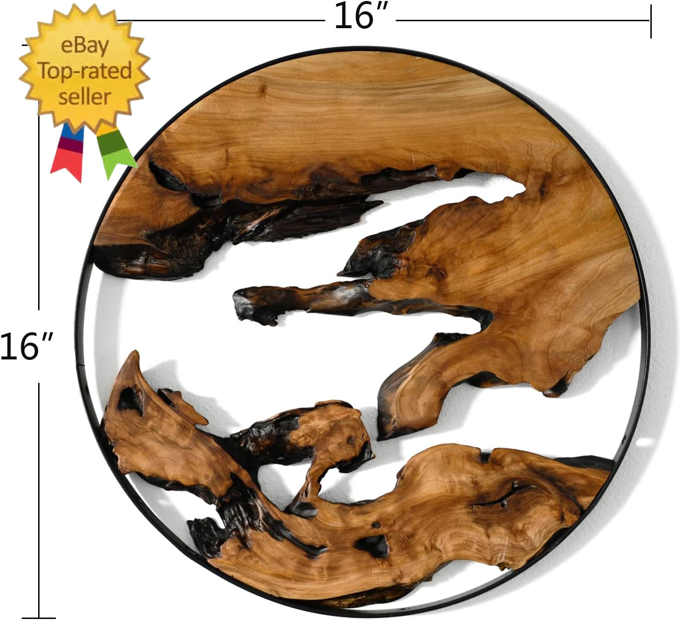 Cedar Wood Wall Decor, 16″ X 16″ Natural Live Edge Wall Art, Handcrafted Wooden