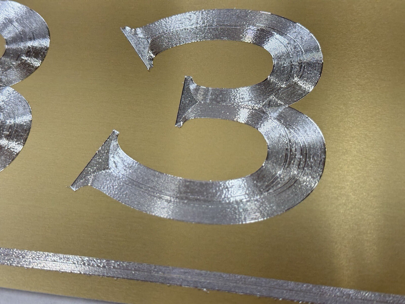House Number Numbers Street Address Gold Metal Sign 14×5 Diamond Etched Plaque