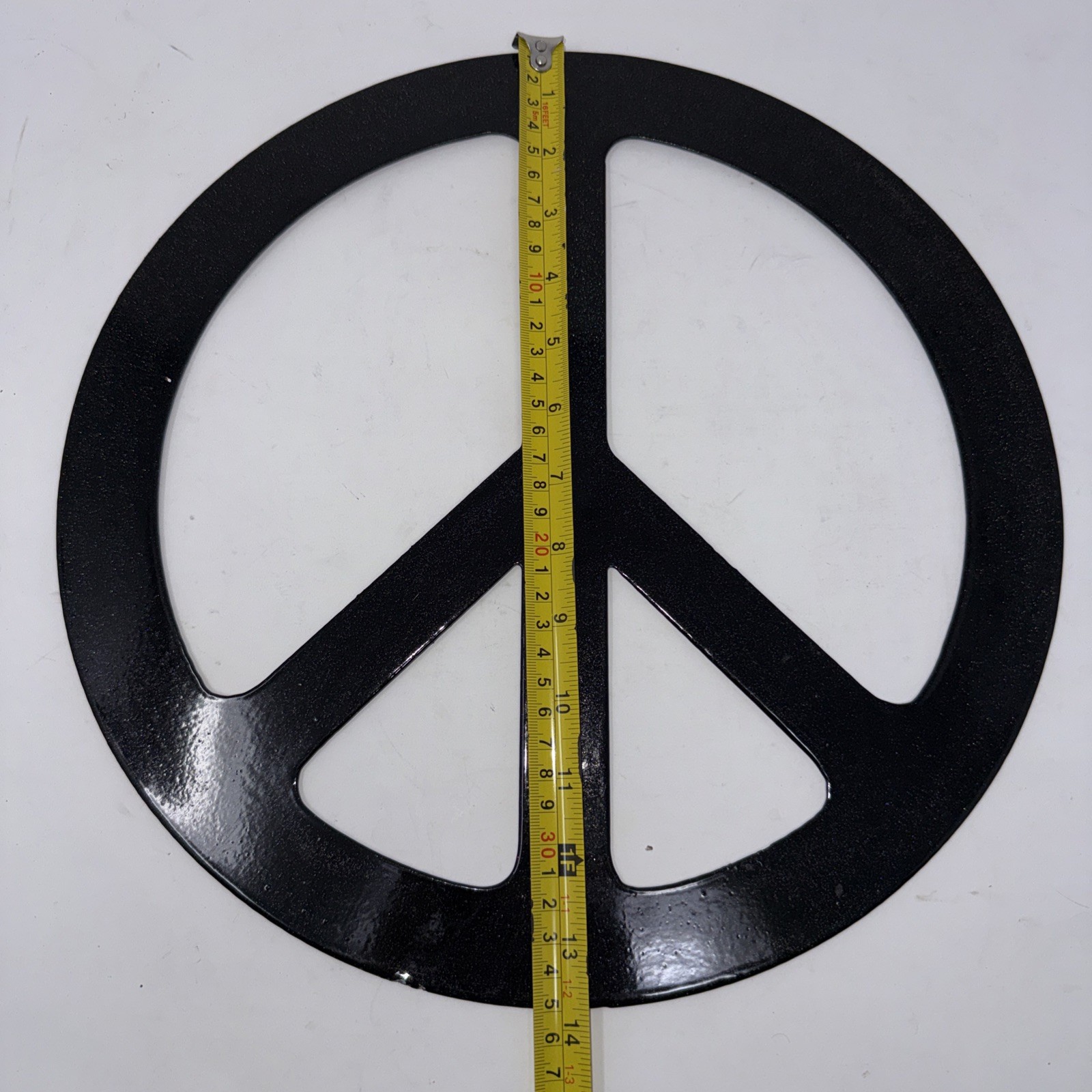 Peace Sign Symbol Metal Sparkle Plasma Cut Metal Wall Art 14” Diameter Vintage