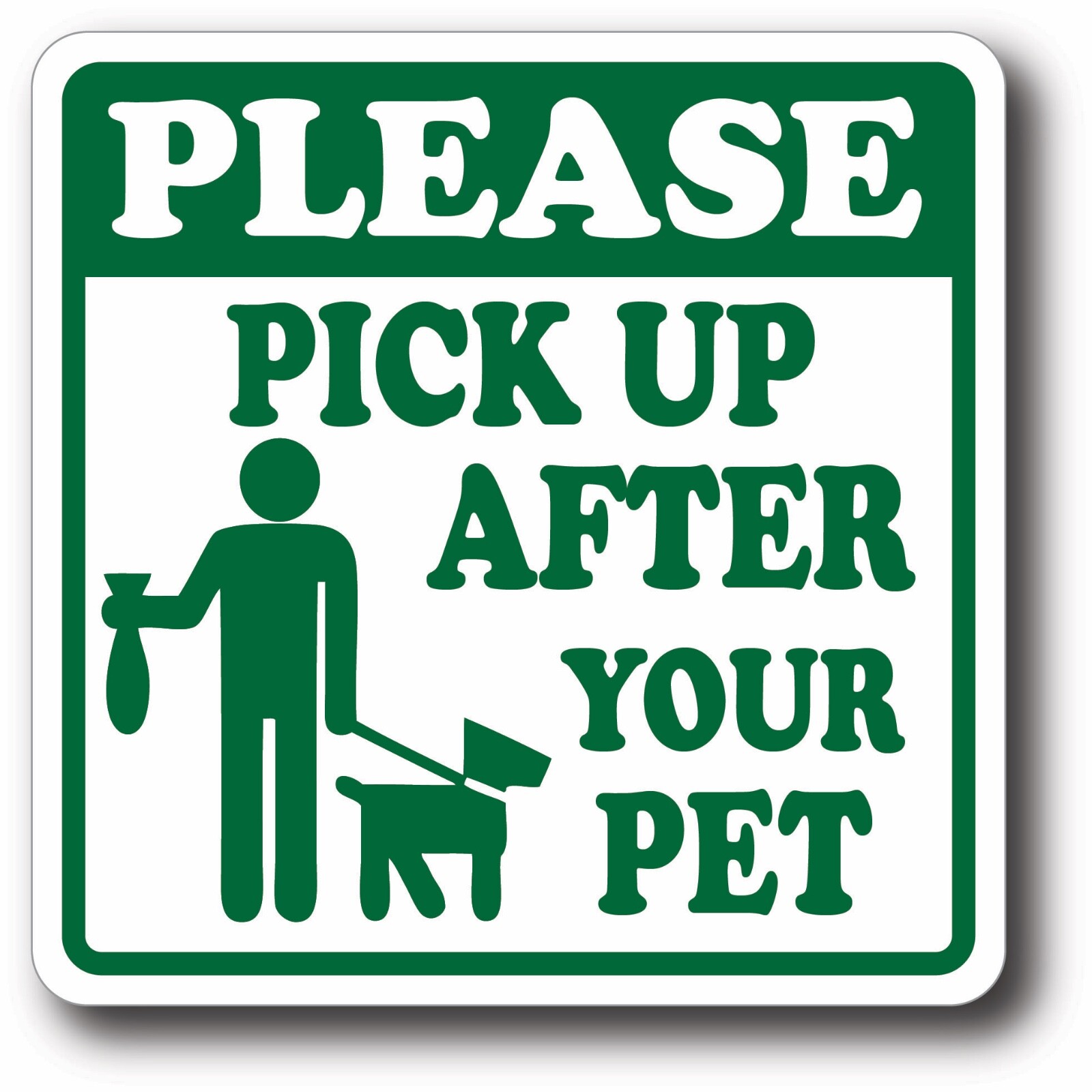 3.5″ X 3.5″ PLEASE PICK UP DOG POOP STICKER OUTDOOR WEATHERPROOF