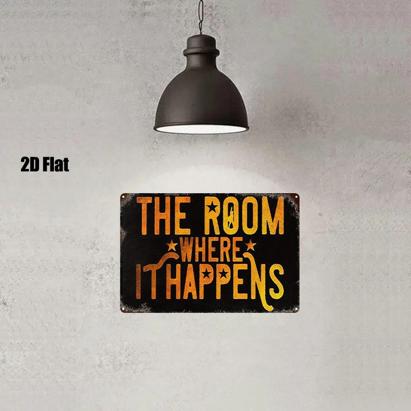 Metal Sign Black Yellow Text 8×12 Bathroom Decor