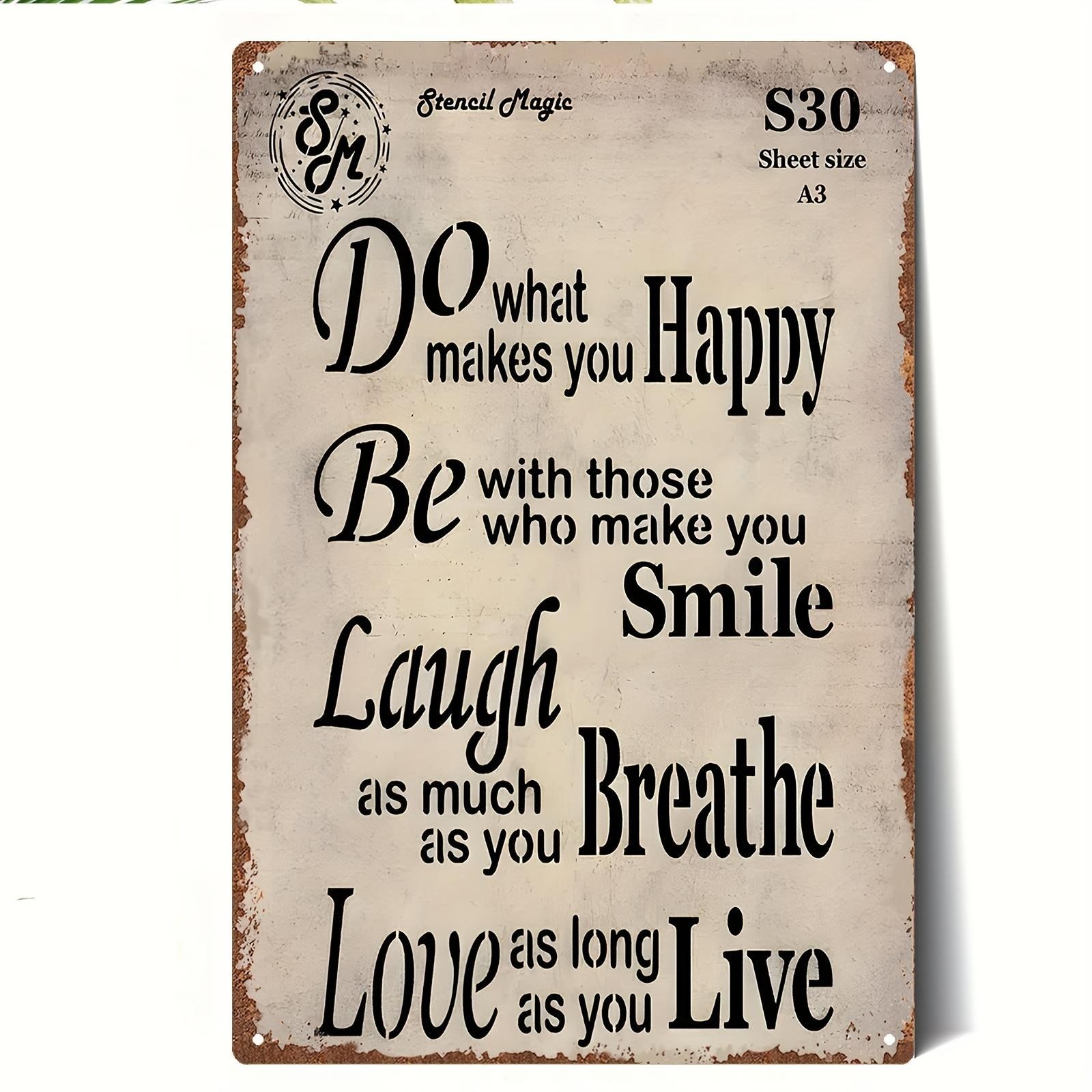 2D Vintage Metal Sign Black White 20x30cm